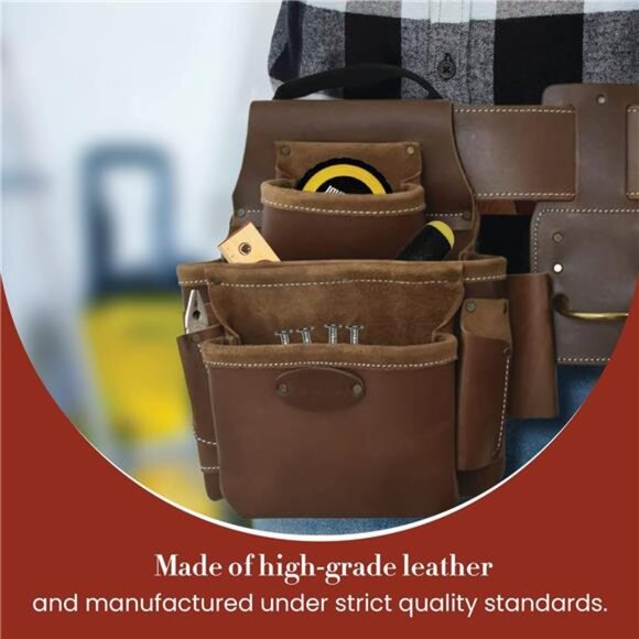 4 Piece and 17 Pockets Pro Framer’s Combo, Tool Belt with 2 Tool Pouches - Picture 5 of 7